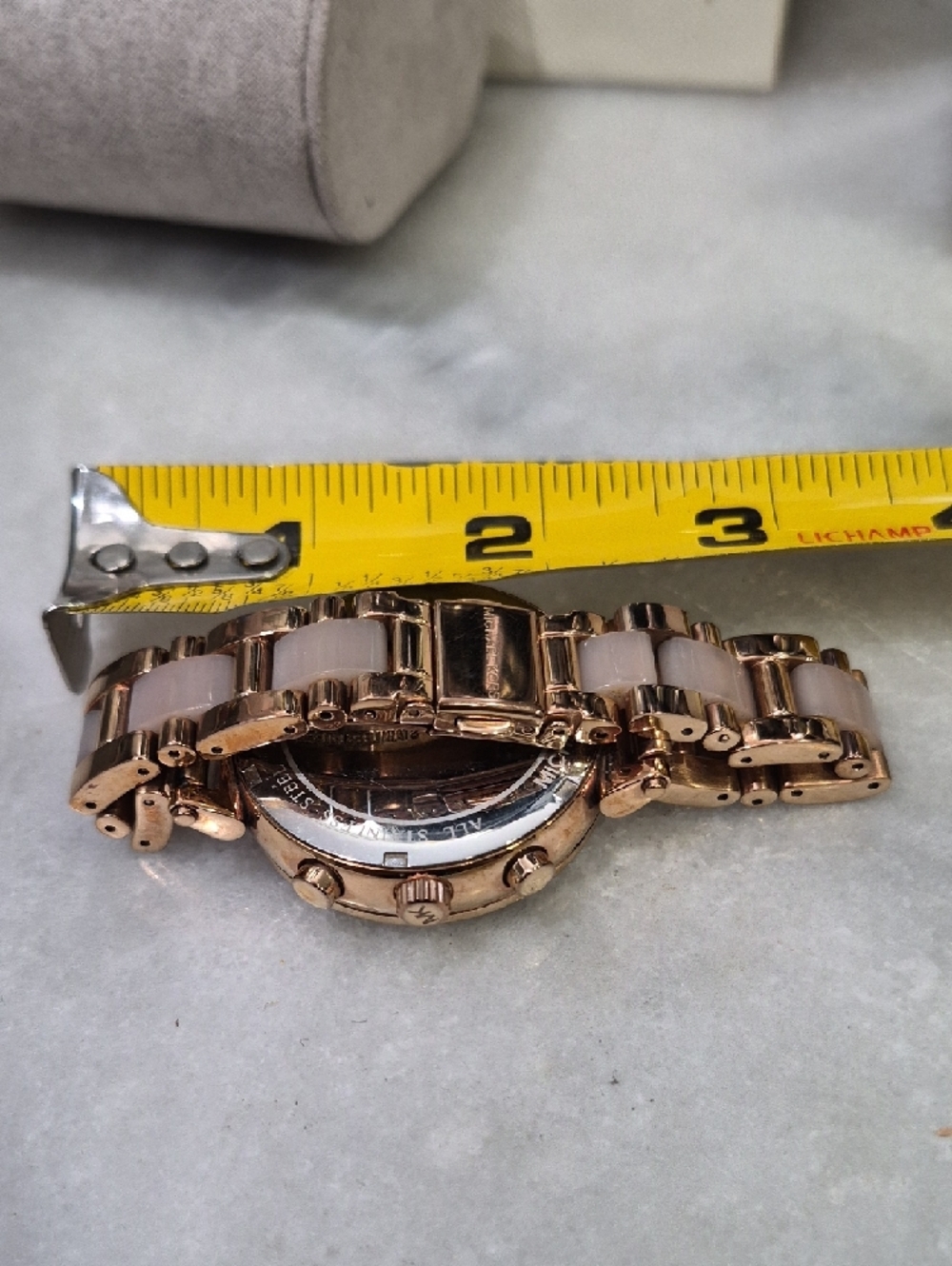 Michael Kors Rose Gold and Pink Dial Crystal-Accent Chronograph Watch - Picture 3 of 8